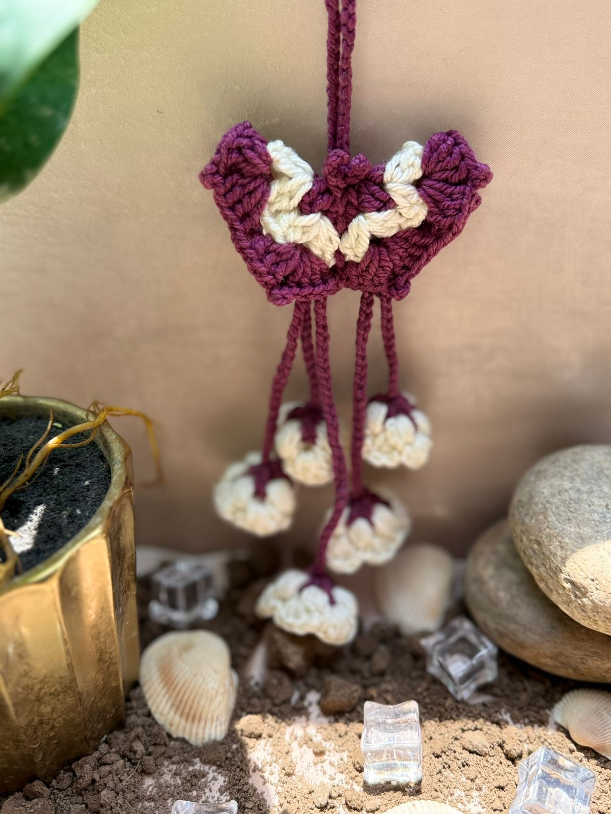 Crochet Butterfly Tassel Bag Charm | CozyKnits Pakistan - Image 2
