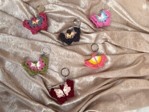 Crochet Butterfly Keychain Handmade | CozyKnits Pakistan