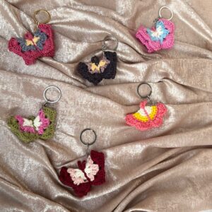 Crochet Butterfly Keychain Handmade | CozyKnits Pakistan