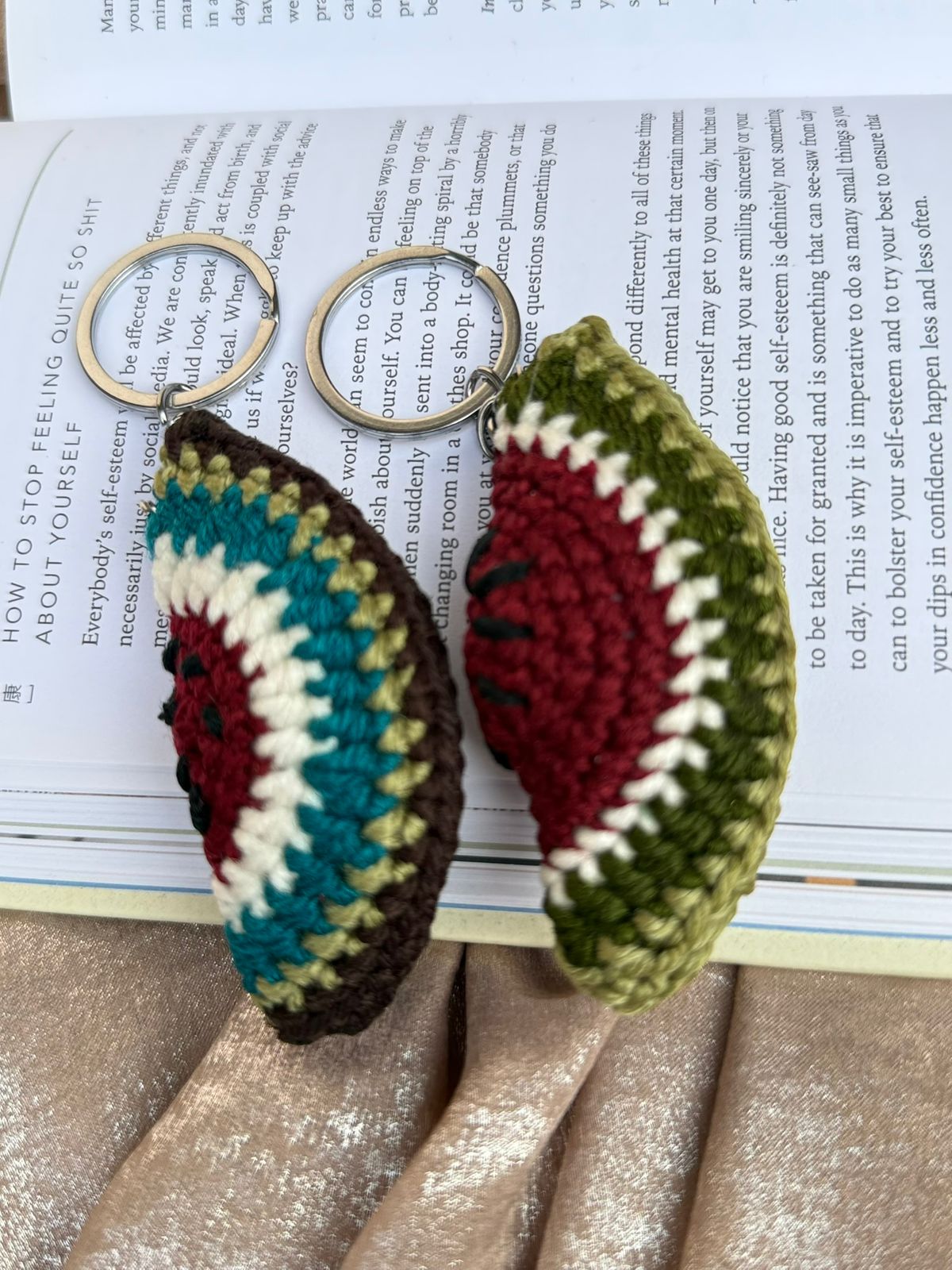 Crochet Watermelon Keychain Handmade | CozyKnits Pakistan