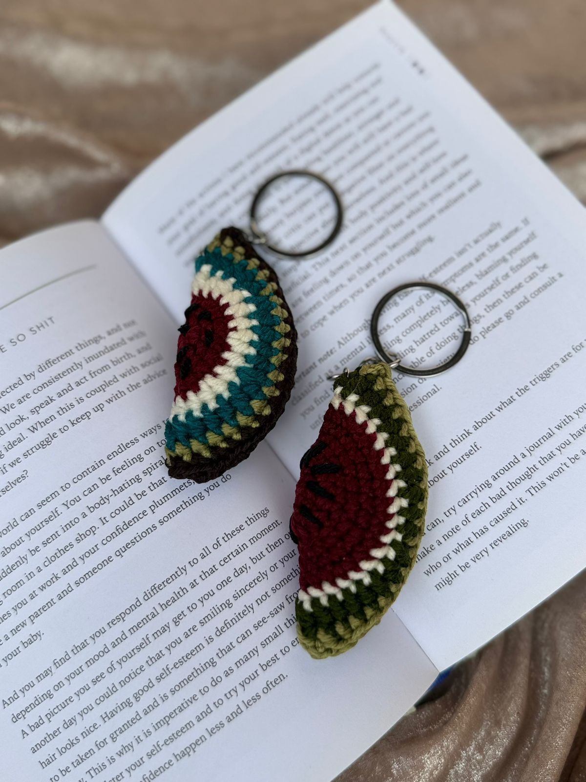 Crochet Watermelon Keychain Handmade | CozyKnits Pakistan - Image 3